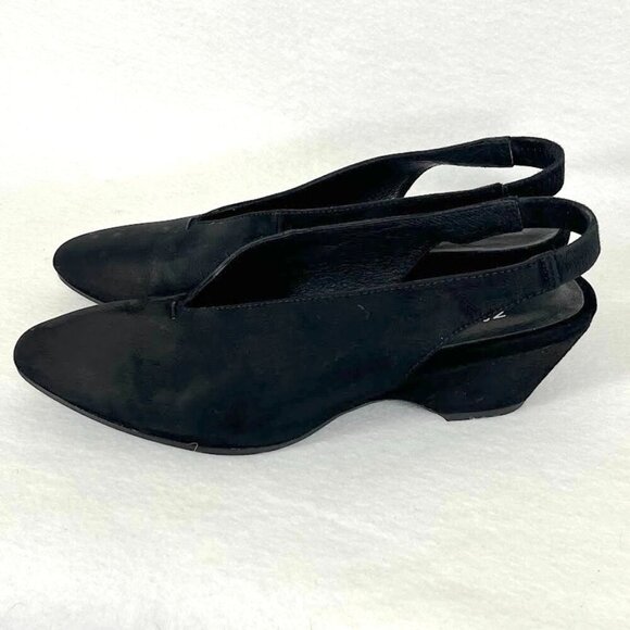 Eileen Fisher Gatwick Nubuck Slingback Pumps Preppy Old Money Minimalist 7.5M - Picture 4 of 9